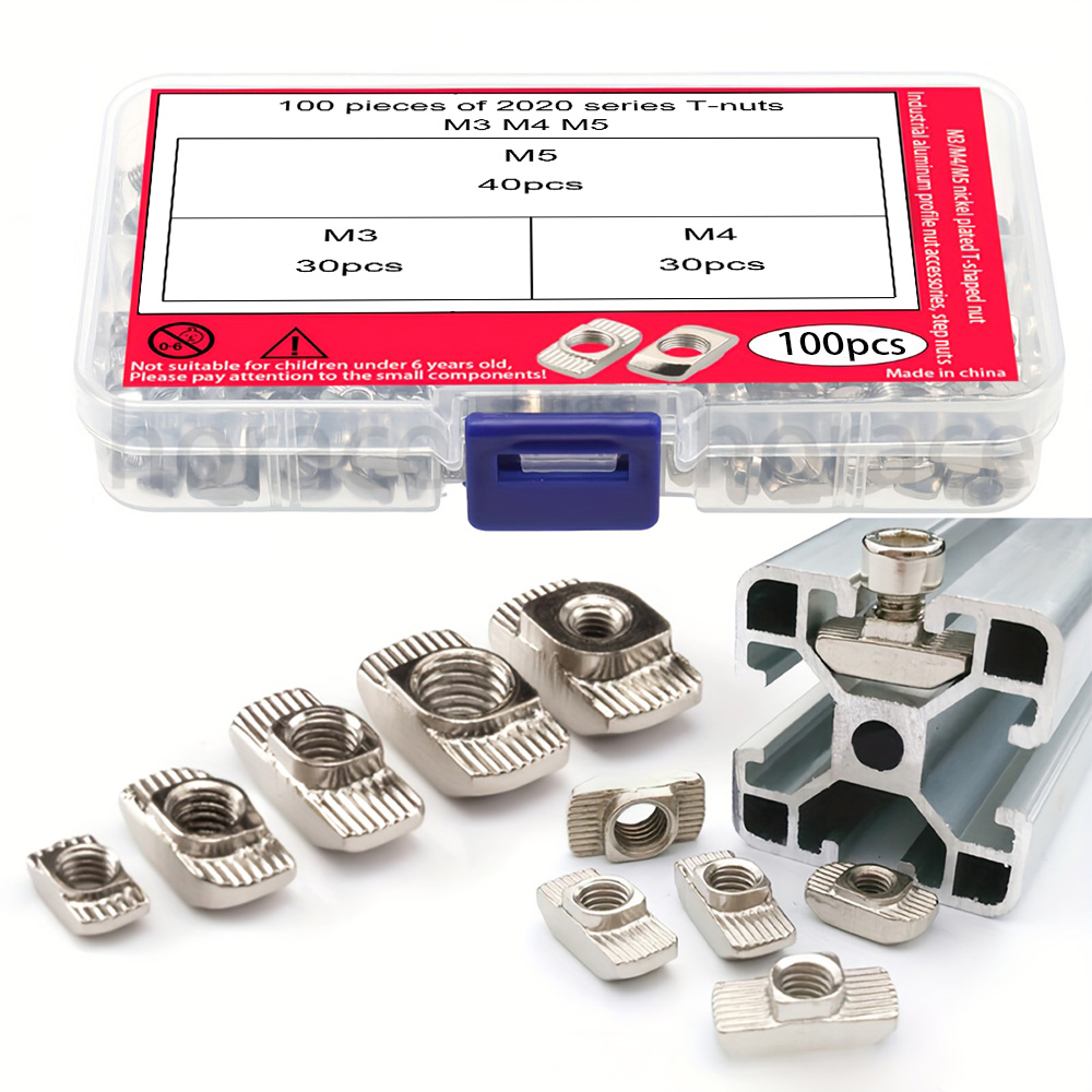 Aluminum T-Slot Profile - 100 Pieces 2020 European Standard Aluminum