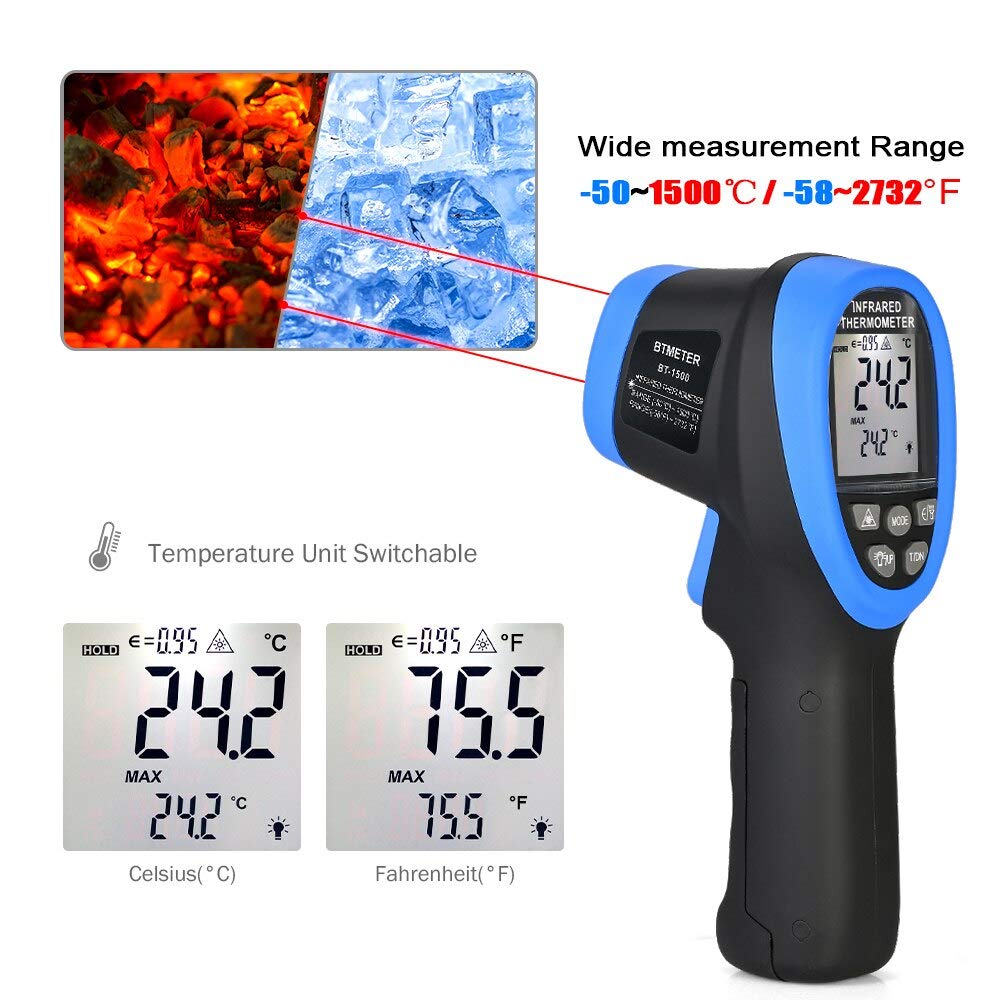 -50℃ to 1500℃ Laser Thermomete - Industrial Laser Temperature Gun ulasan dan harga