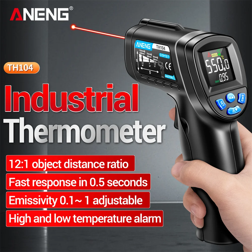 ANENG -50~550℃ Infrared Thermo - Industrial Laser Temperature Gun ulasan dan harga
