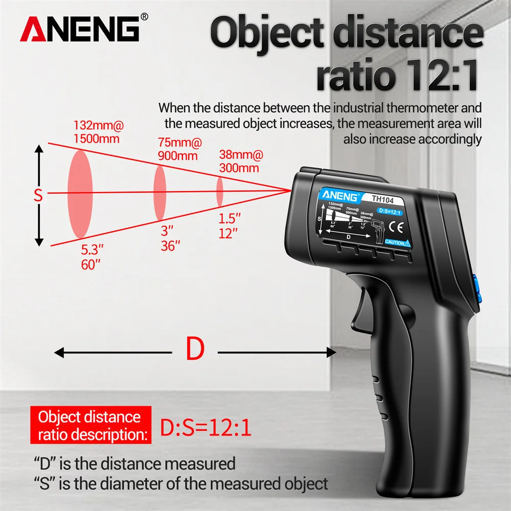 ANENG -50~550℃ Infrared Thermo - Industrial Laser Temperature Gun ulasan dan harga