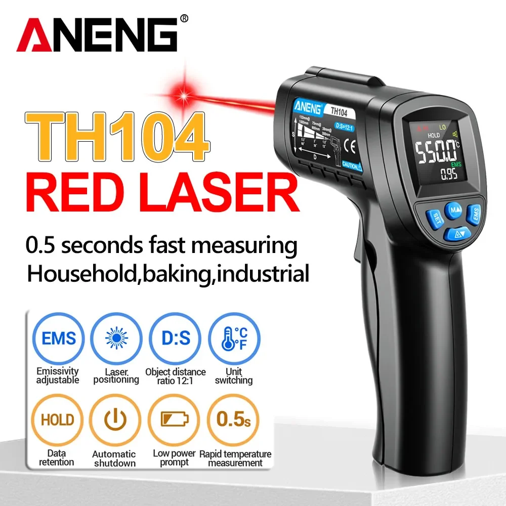 ANENG TH104 Infrared Handheld  - Industrial Laser Temperature Gun ulasan dan harga