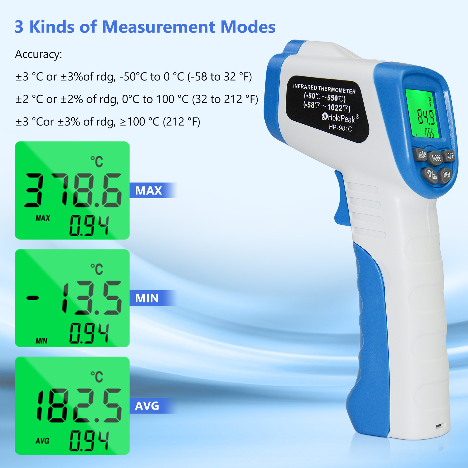 Infrared Thermometer -50℃~550℃ - Industrial Laser Temperature Gun ulasan dan harga