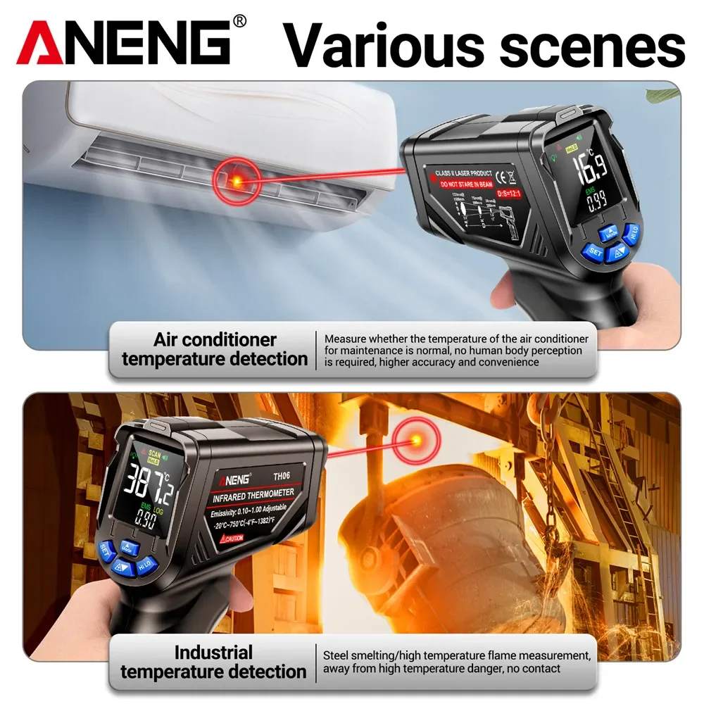 ANENG TH06 Infrared Laser Ther - Industrial Laser Temperature Gun ulasan dan harga