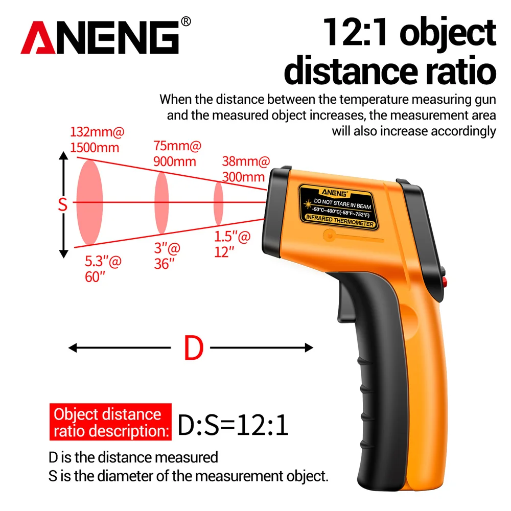 ANENG TH201 Infrared Thermomet - Industrial Laser Temperature Gun ulasan dan harga