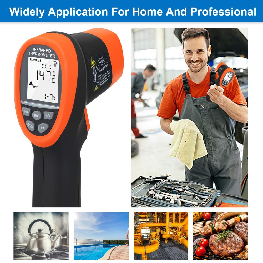 BTMETER Digital Pyrometer Non- - Industrial Laser Temperature Gun ulasan dan harga
