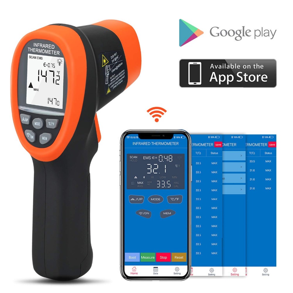 BTMETER Digital Pyrometer Non- - Industrial Laser Temperature Gun ulasan dan harga
