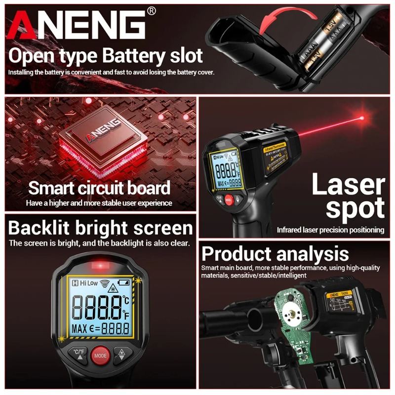 ANENG TH202 Non-contact Infrar - Industrial Laser Temperature Gun ulasan dan harga
