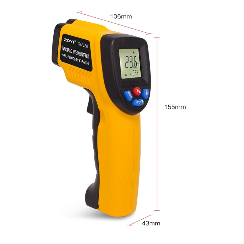 Portable Infrared Thermometer  - Industrial Laser Temperature Gun ulasan dan harga